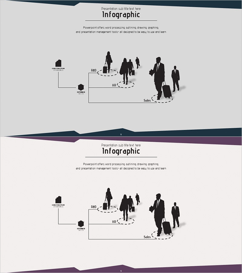 회사 실루엣 조직도 – 직관적이고 세련된 디자인