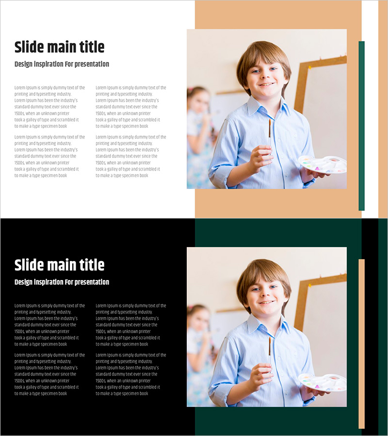 심플 & 모던 와이드 PPT 이미지&텍스트 슬라이드