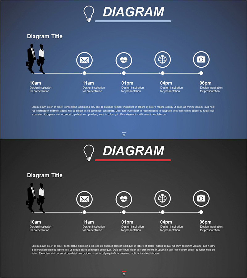 비즈니스 시간별 업무 프로세스 슬라이드 – 효율적인 운영 계획