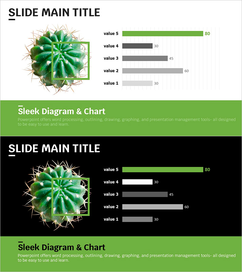 트렌드 컬러 와이드 템플릿 바 차트