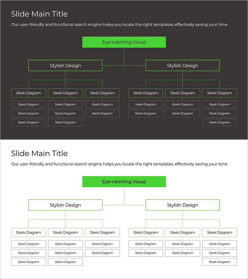 그린&그레이 와이드 템플릿 조직도