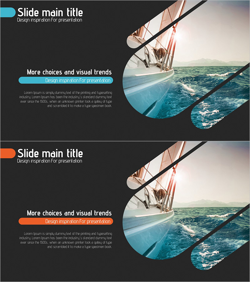 요트 사업배경을 강조한 프레젠테이션 슬라이드