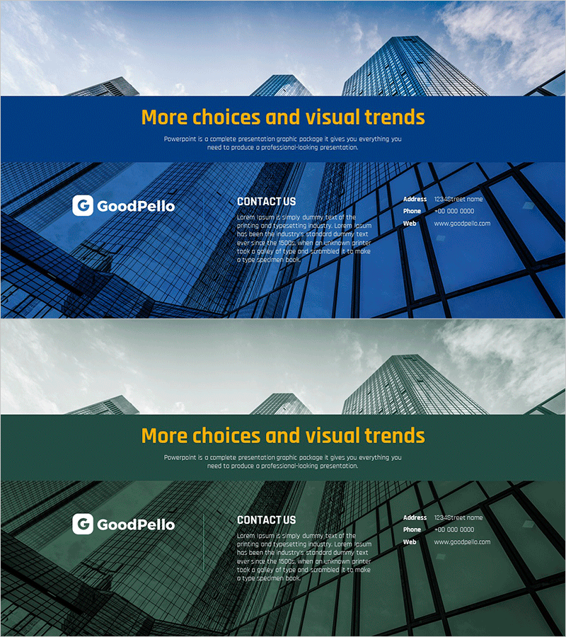 비즈니스 시티 템플릿으로 회사 개요 전달하기