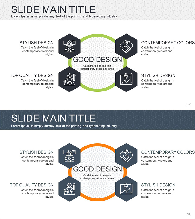협력적인 비즈니스 영역을 시각화한 인포그래픽 슬라이드