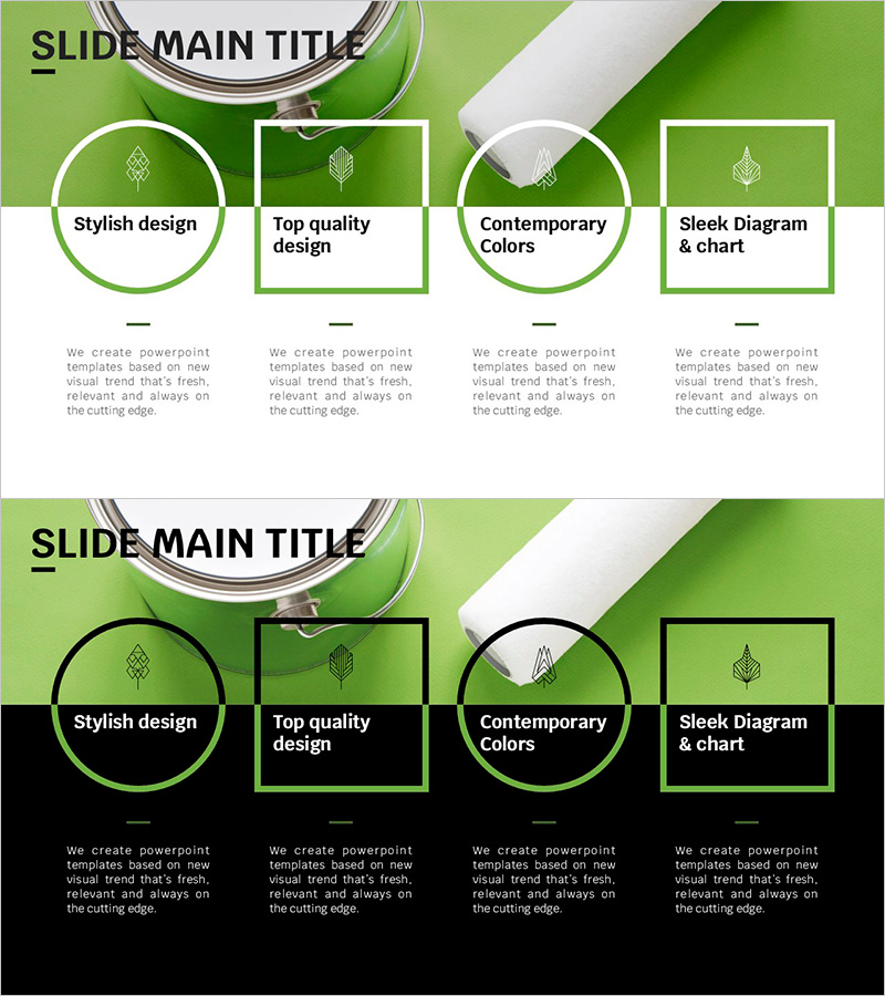 트렌드 컬러 다이어그램 템플릿 – 사업 추진 전략