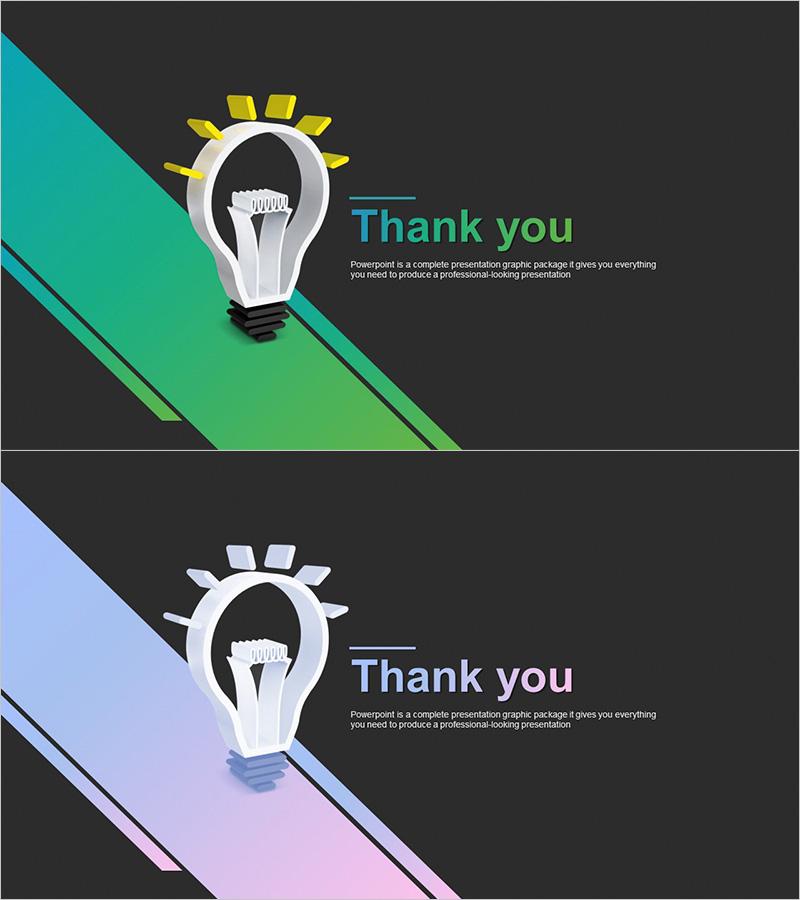 아이디어 전구 3D 템플릿 엔딩 표지