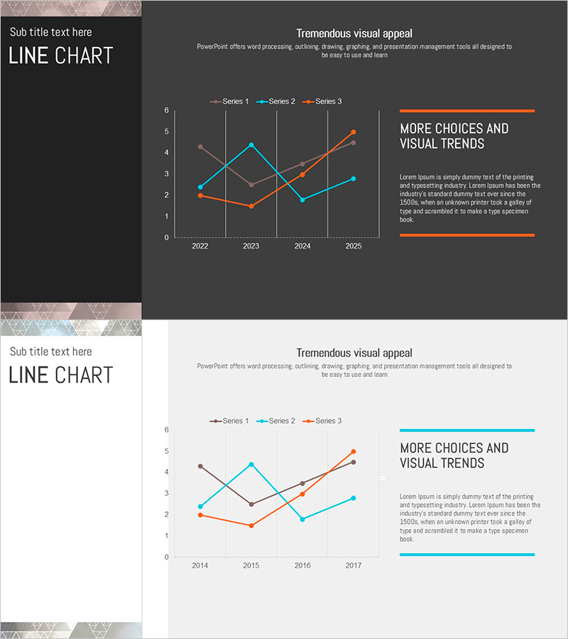 삼각패턴 템플릿 꺾은선 그래프 – 사업 추진 전략 및 시장 분석