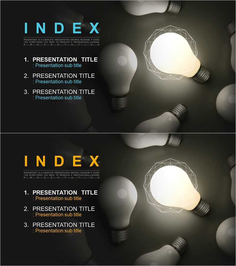 아이디어 전구 라이트 템플릿 목차