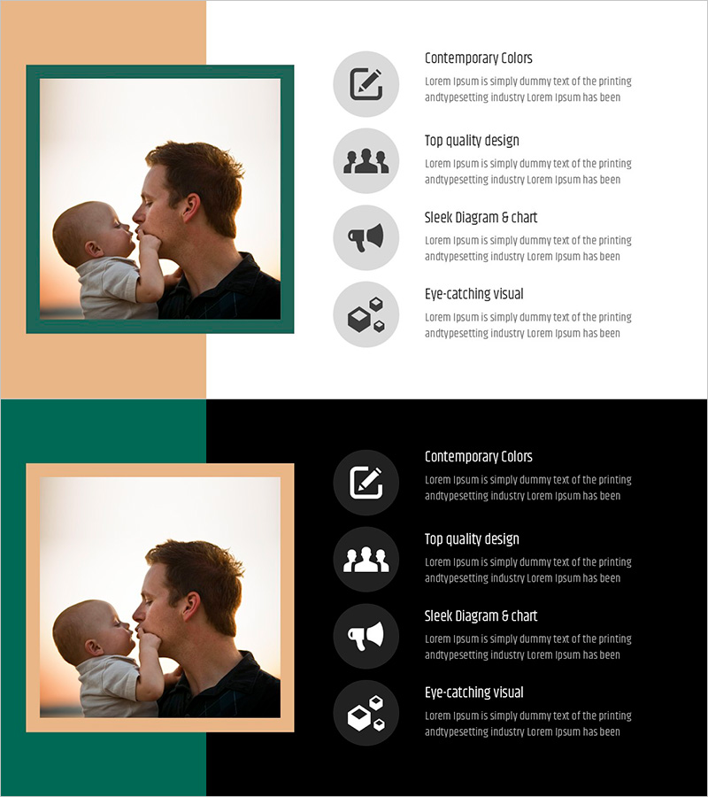 심플 & 모던 와이드 피피티 아이콘&텍스트 – 사업 관리 및 추진 전략