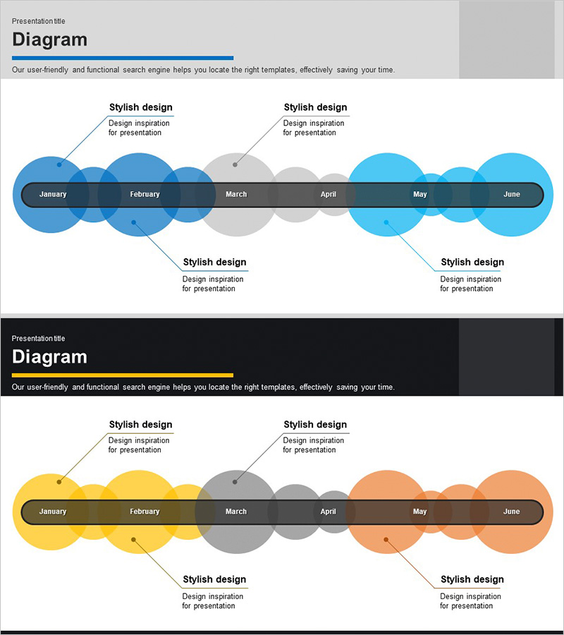 월별 추진계획 다이어그램 슬라이드