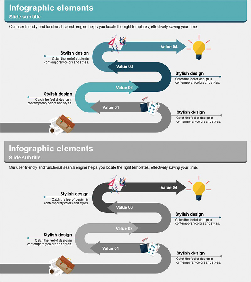 아이디어 회의 프로세스 - 다방향 흐름 다이어그램