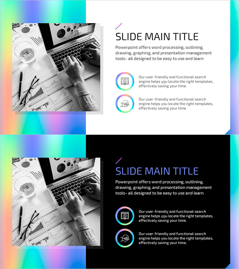 홀로그램 와이드 피피티 이미지&텍스트 – 운영계획 및 프로그램 소개