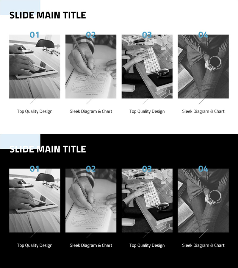 심플한 디자인 트렌드 슬라이드 – 사업 운영계획