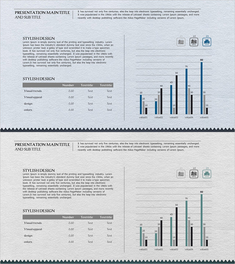 종이 테마 테이블표 & 막대그래프 – 시장 분석과 경쟁력 강화