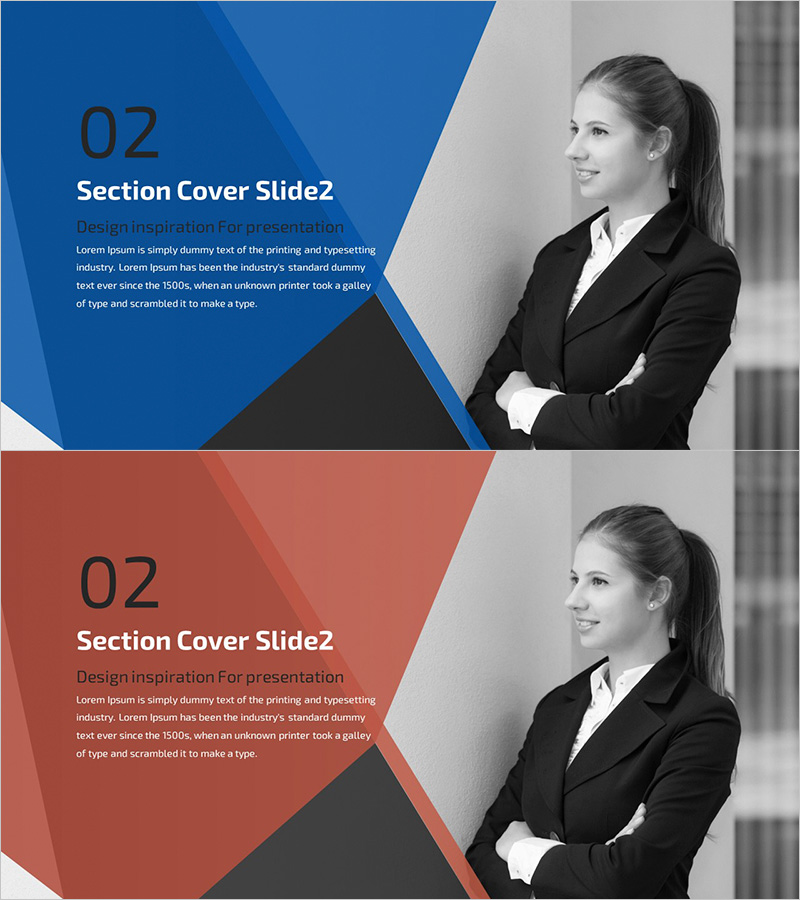 모던 심플 비즈니스 템플릿 간지 02 – 섹션 커버 슬라이드