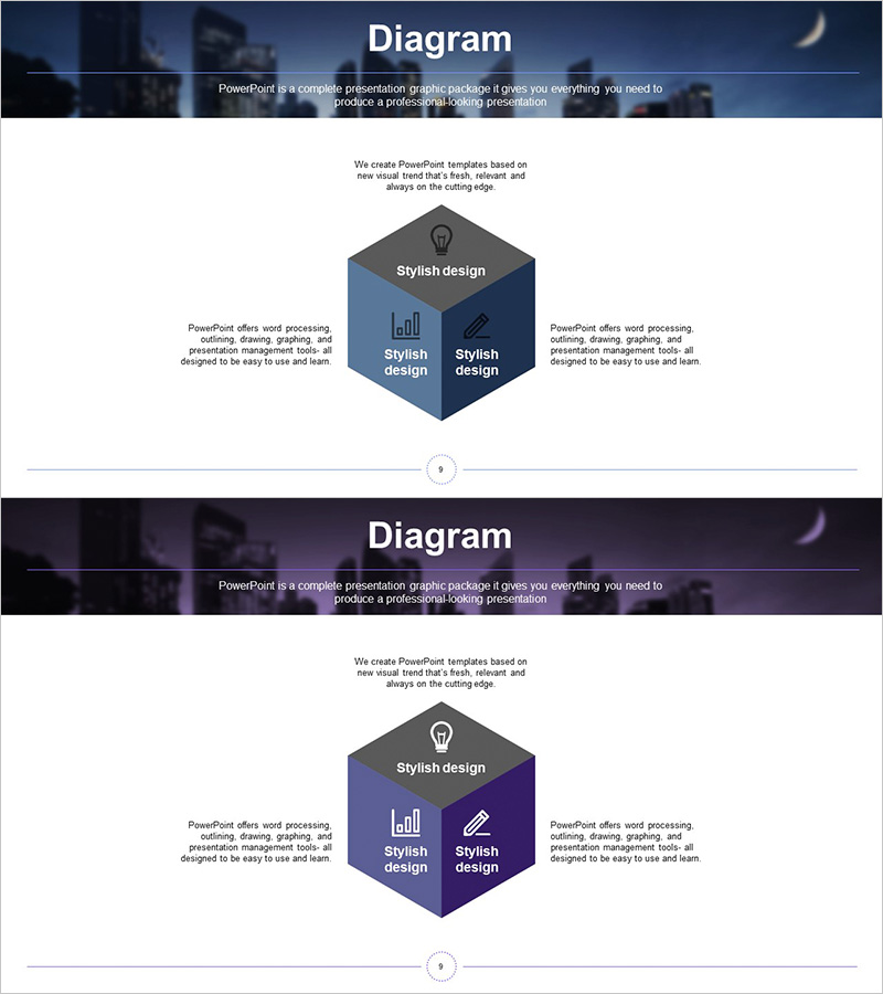 사업영역 육각형 다이어그램 – 다양한 분야를 한눈에