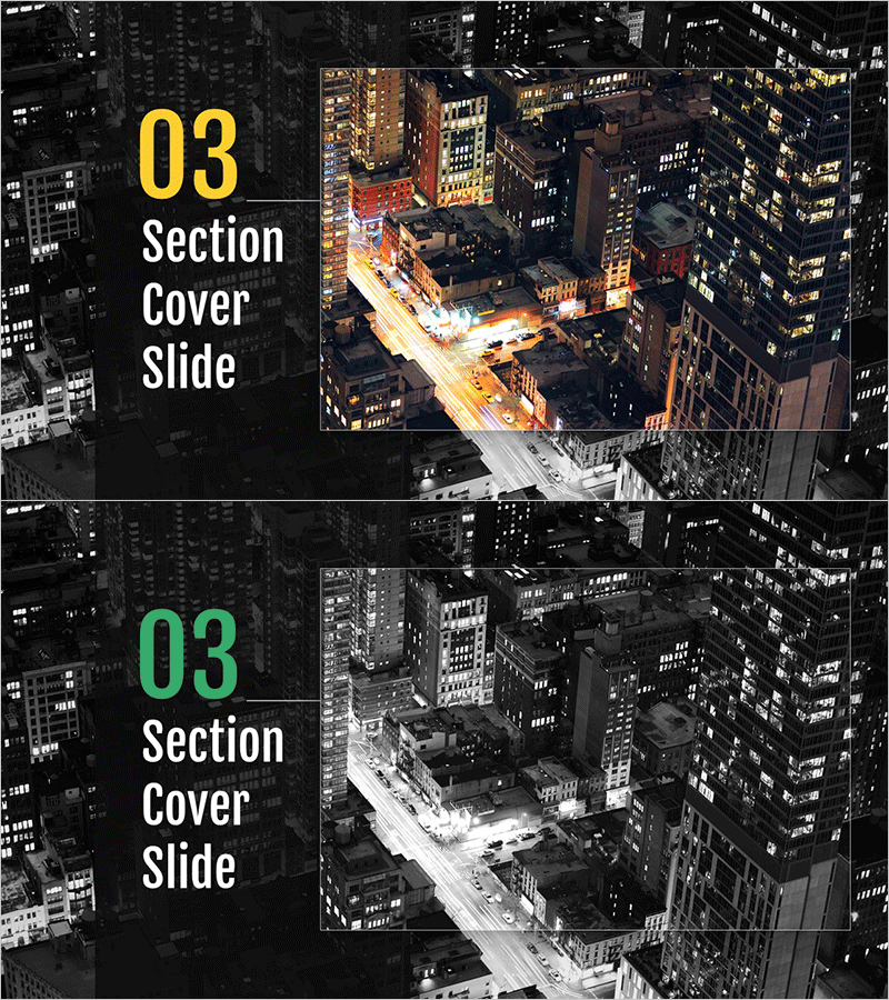 모던시티 테마 템플릿 간지 03 – 도시의 생동감을 담은 슬라이드