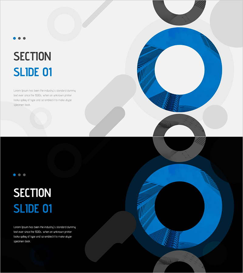 수자원 활용 와이드 프레젠테이션 템플릿 간지 – 섹션 구분 슬라이드