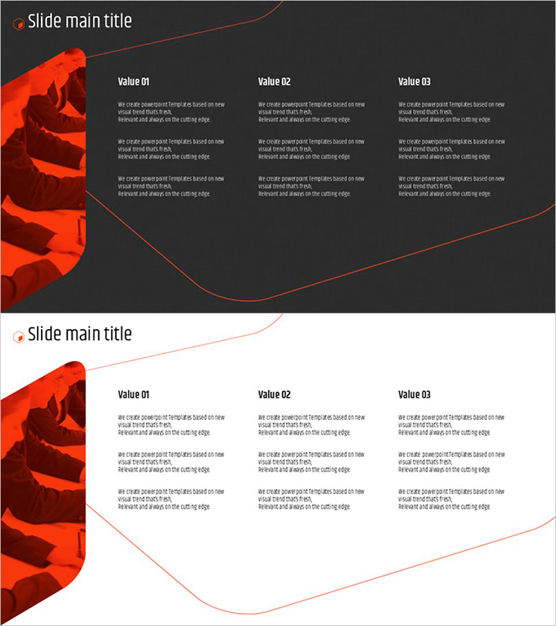 오렌지 육각형 템플릿 텍스트 박스