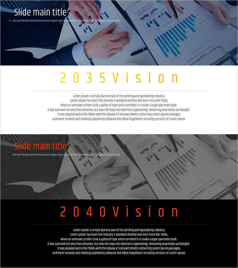 타이포 그라피 와이드 템플릿 비전 – 사업 목표 및 전략