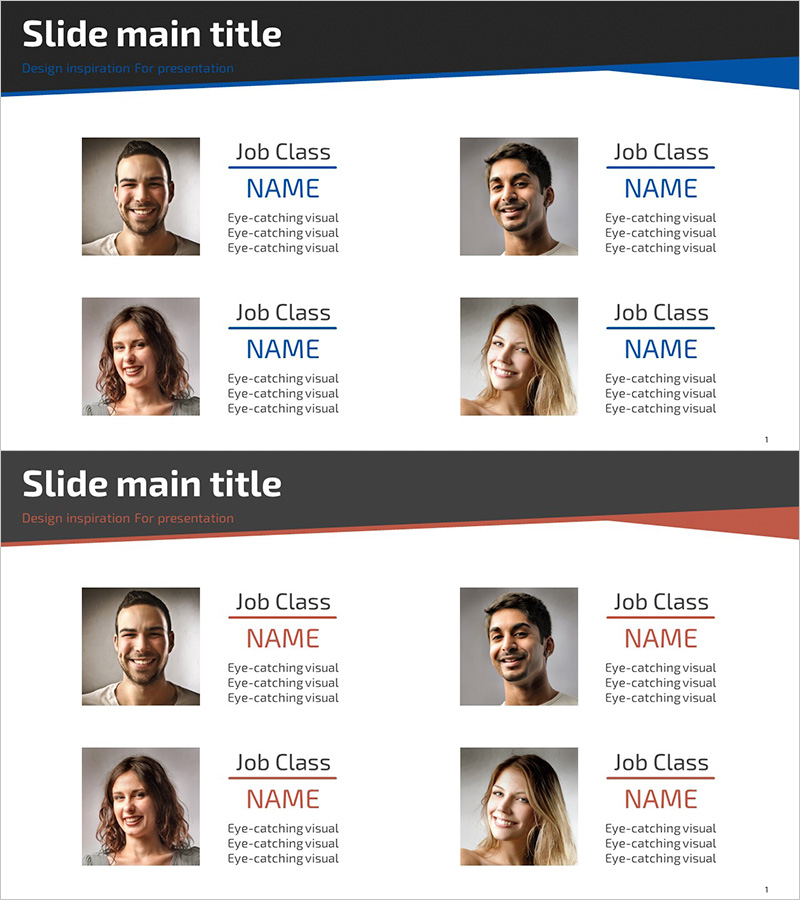 비즈니스 맨파워 프로필 슬라이드 템플릿