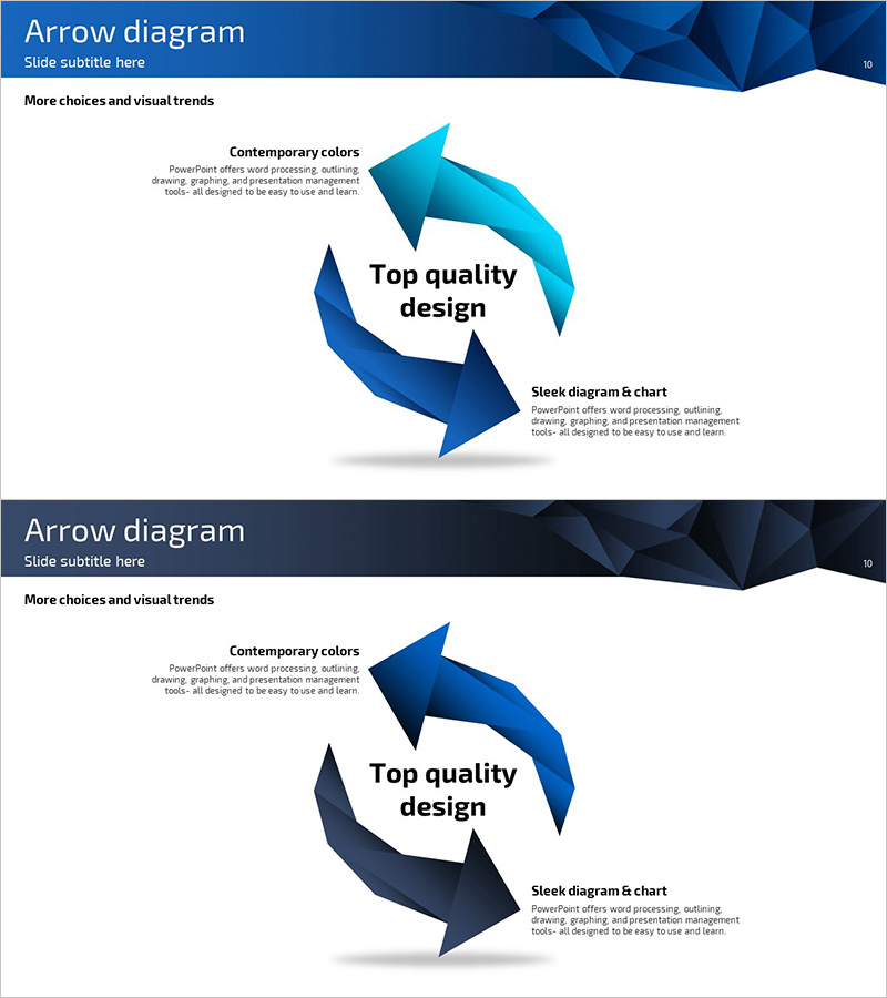 조각 화살표 모양 순환 다이어그램 – 사업 전략 표현