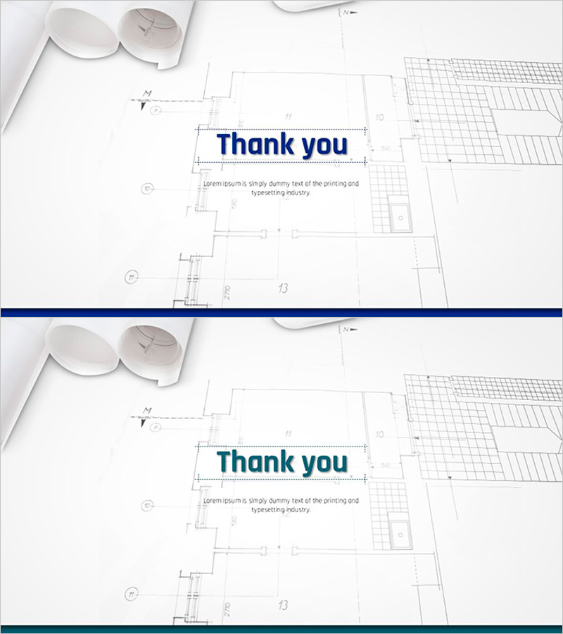 건축 설계 템플릿 엔딩페이지 - 감사의 마음