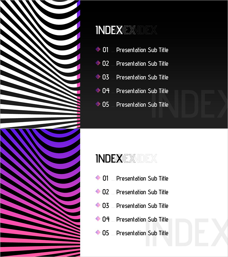 환상적인 와이드 목차 프레젠테이션