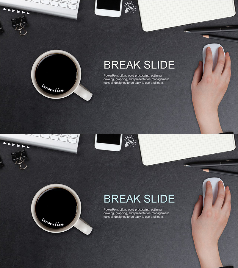 사무용품 테마 템플릿 – 휴식하는 시간