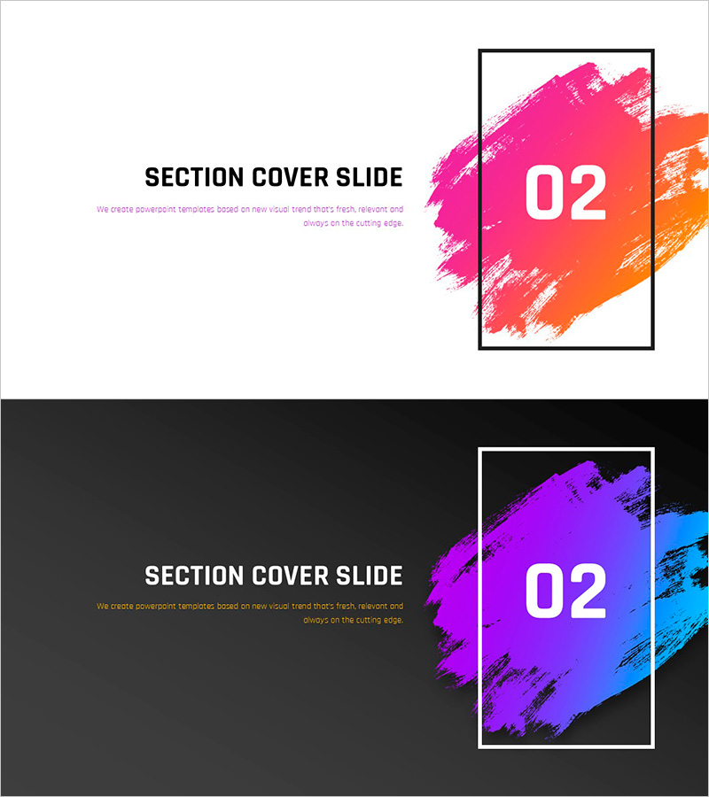 그라데이션 피피티 와이드 템플릿 – 혁신적 디자인으로 가미된 프로페셔널한 프레젠테이션