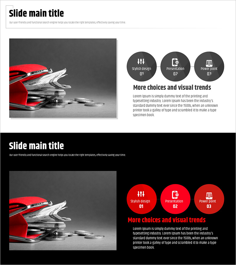 모던 와이드 PPT 템플릿 – 선형 다이어그램을 활용한 마케팅 전략