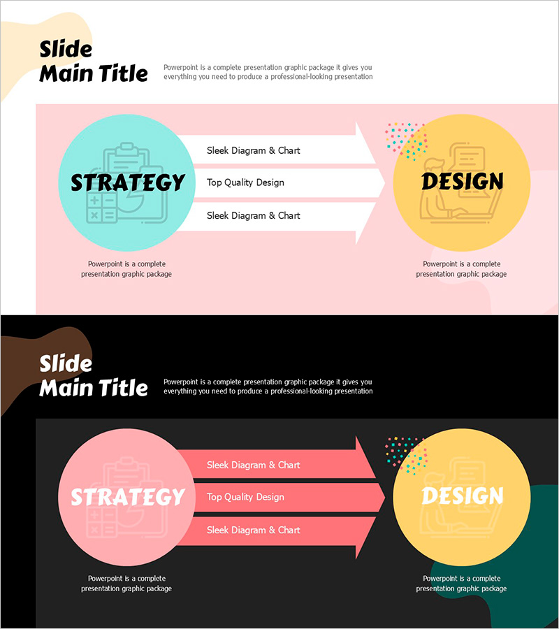 봄 파스텔 와이드 PPT 방향 다이어그램 – 전략적 사업 비전