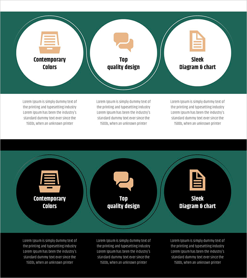 심플 & 모던 와이드 PPT 아이콘 및 텍스트 - 사업 전략과 목표