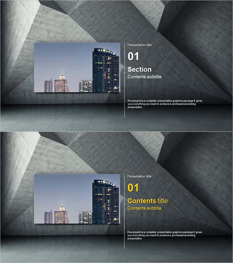 모던 시티 템플릿 간지 – 전문성과 세련됨을 담은 슬라이드