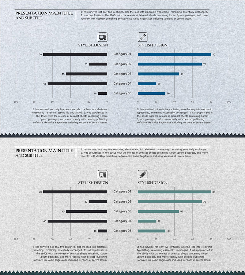 비즈니스 쌍가로 막대그래프 – 경쟁사 분석에 최적화