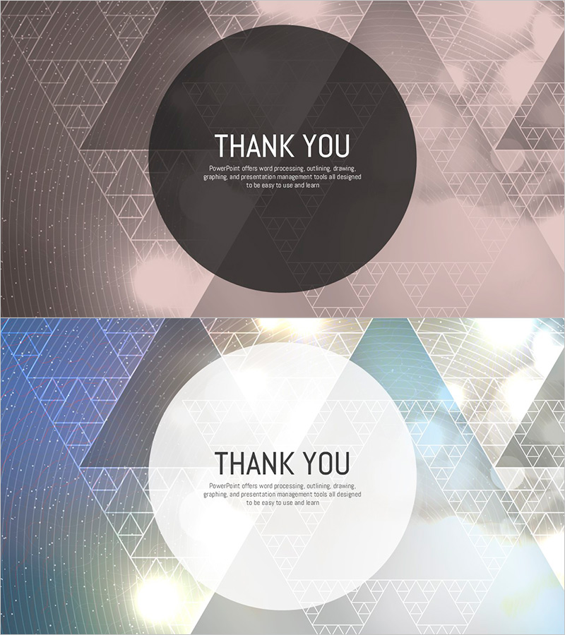 삼각패턴 엔딩표지 – 완벽한 프레젠테이션 마무리