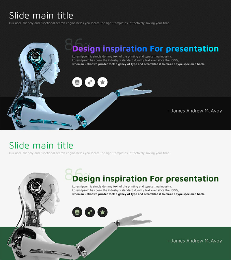 혁신 기술과 미래 계획을 아우르는 사업소개 슬라이드