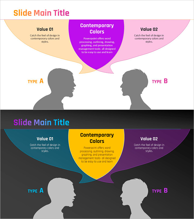 그라데이션 피피티 와이드 템플릿 – 고객 성공 사례