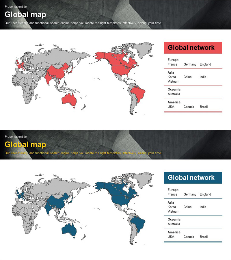 글로벌 타겟 국가 지도 – 비즈니스 네트워크 확장