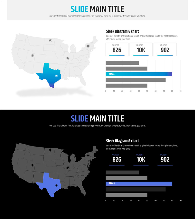 시장 및 경쟁사 분석에 최적화된 신문 와이드 템플릿 맵3