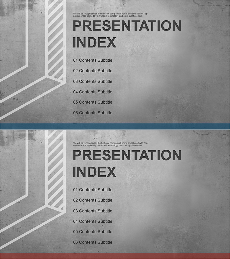 심플 시멘트 테마 템플릿 목차 – 내러티브와 구성