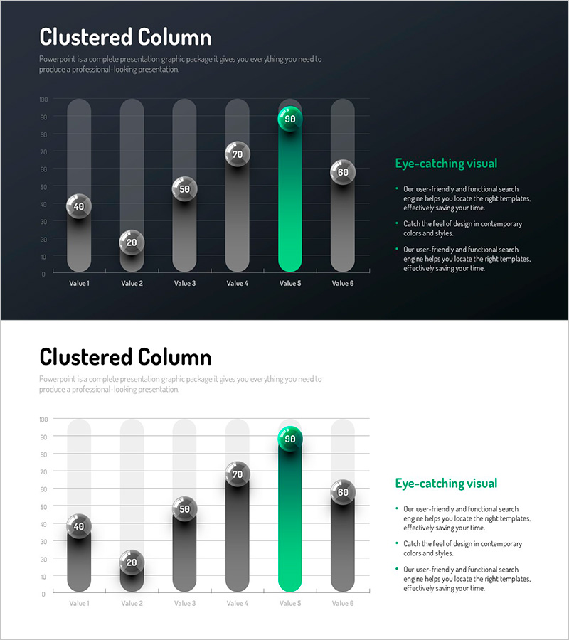 시장 분석을 위한 인포그래픽 디자인 와이드 템플릿 차트2