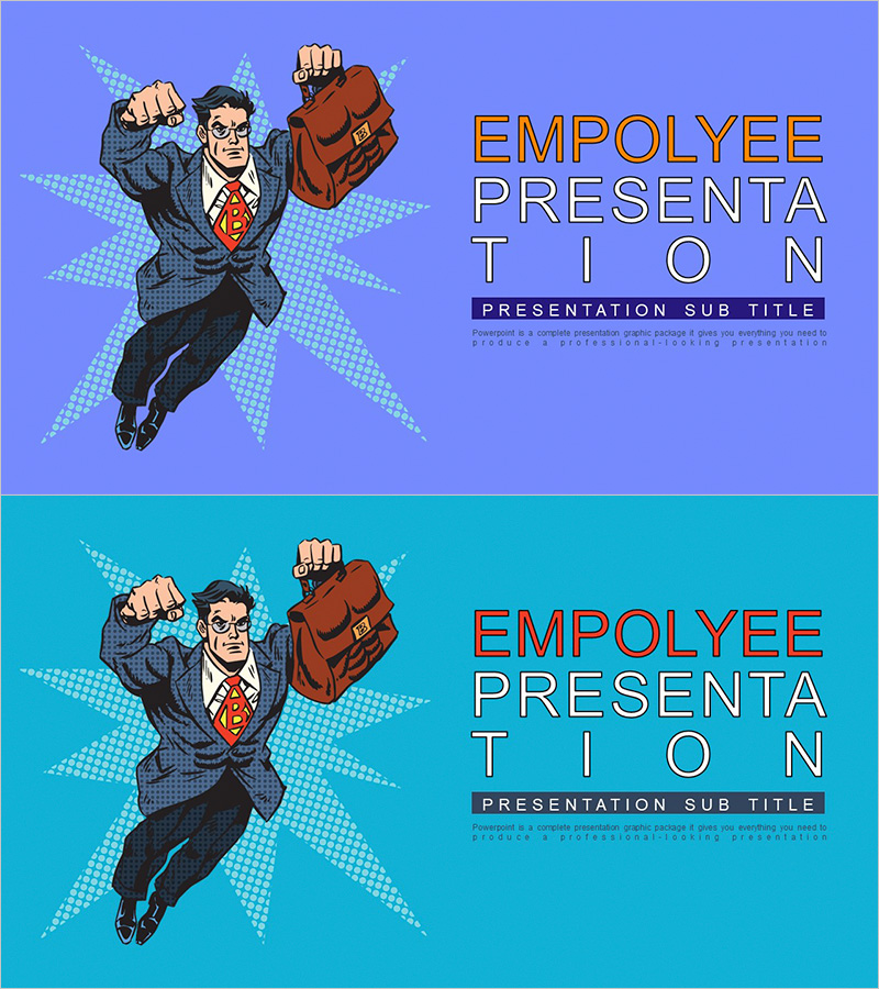 슈퍼 비즈니스맨 카툰 템플릿 표지 – 비즈니스의 성공을 담다