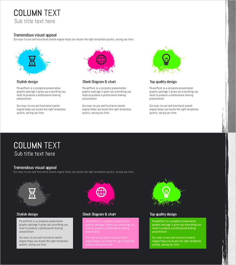 페인트 스플래쉬 템플릿으로 사업 비전 및 전략 소개