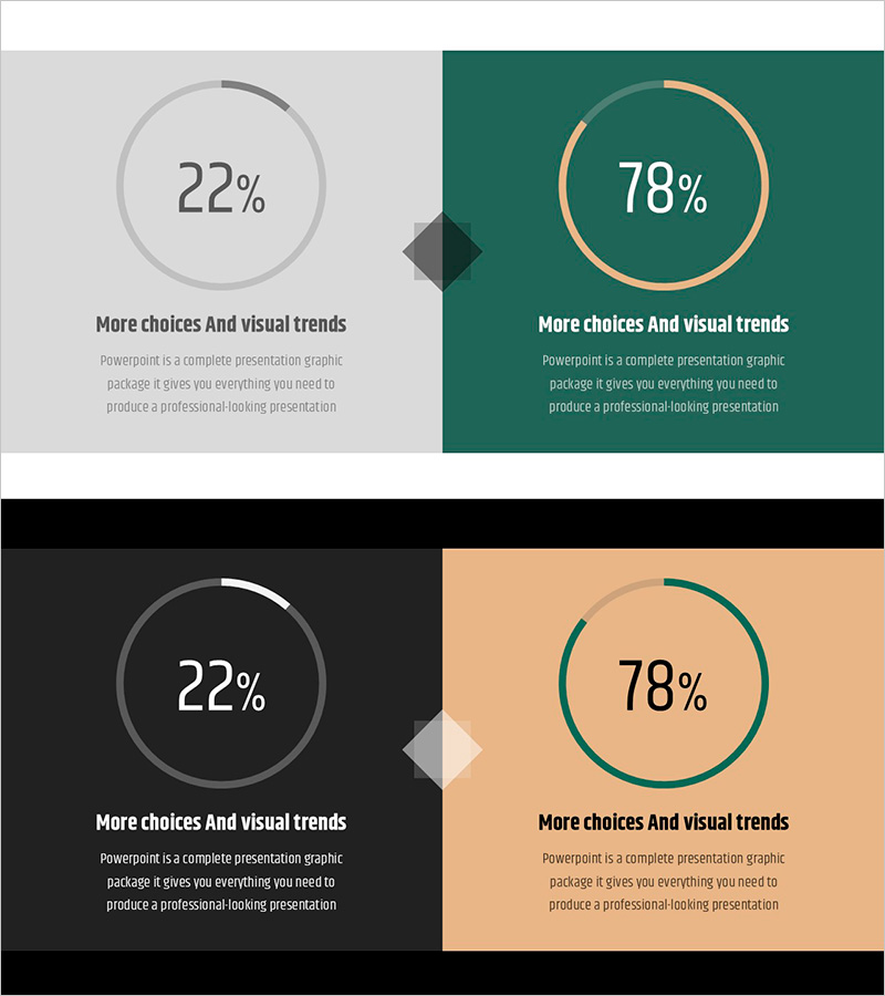 간단하고 모던한 도넛 차트 PPT – 사업 추진 전략 수립의 필수템
