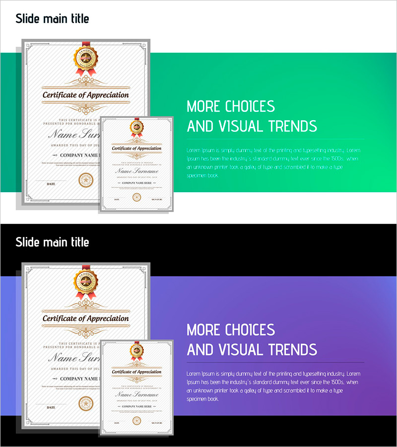 상장 인증서 템플릿 – 성과의 자랑