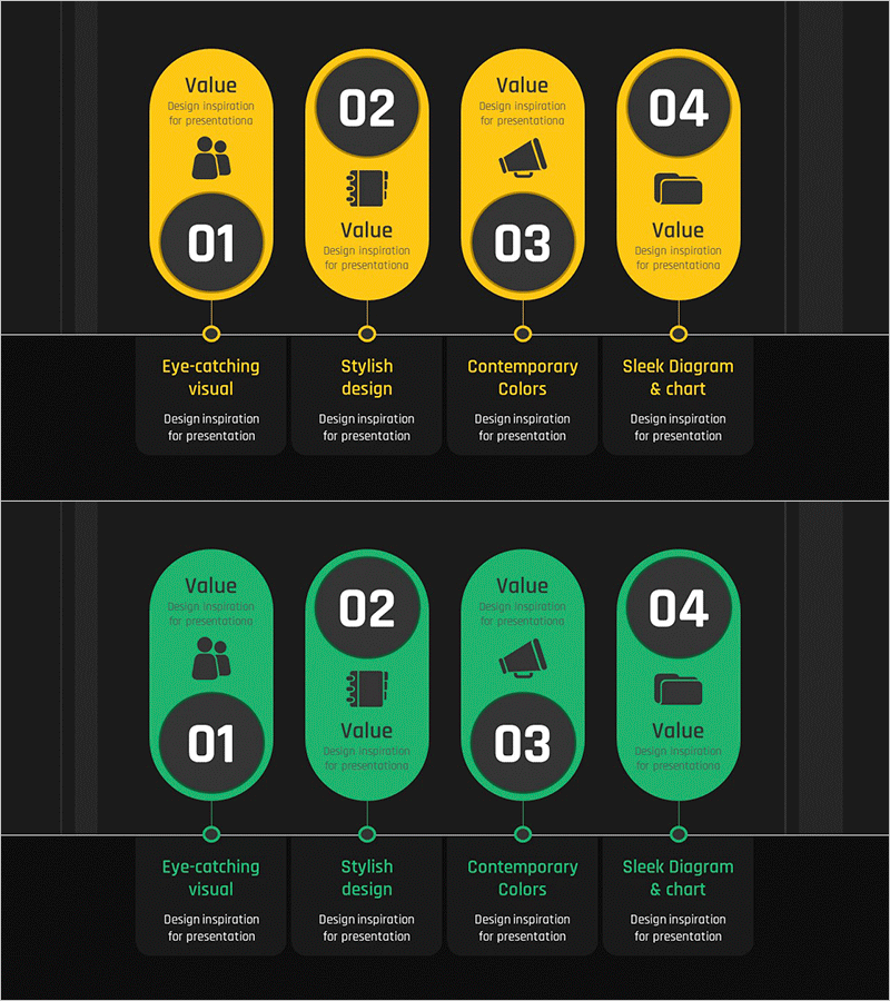 업무 프로세스 다이어그램 슬라이드 템플릿 – 비즈니스 추진 전략