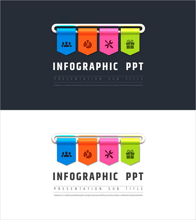 4색 인포그래픽 템플릿 표지 – 창의적 비즈니스 소개
