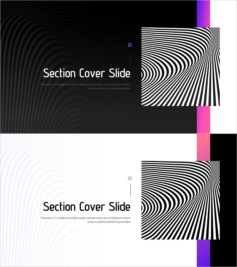 환상 와이드 PPT 간지 – 독창적인 섹션 커버 슬라이드