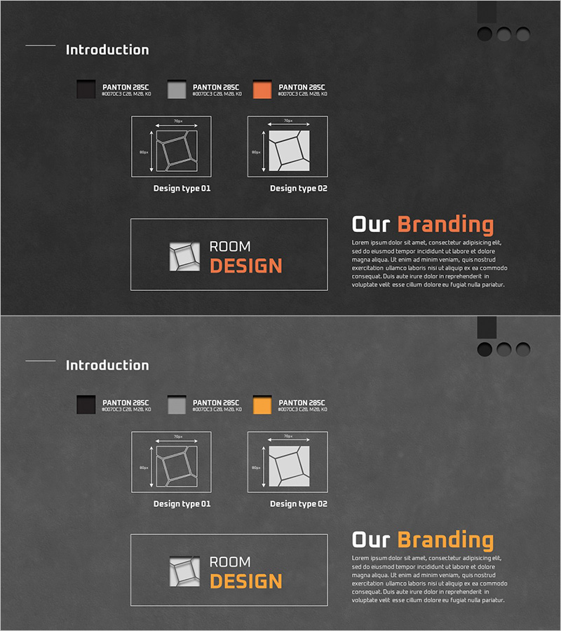 브랜드 로고 디자인 슬라이드 – 현대적 편안함의 시각화